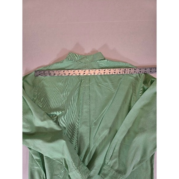 Ralph Lauren Mens Green Striped Classic Fit Long Sleeve Button Down XL 17 1/2 - Picture 5 of 9